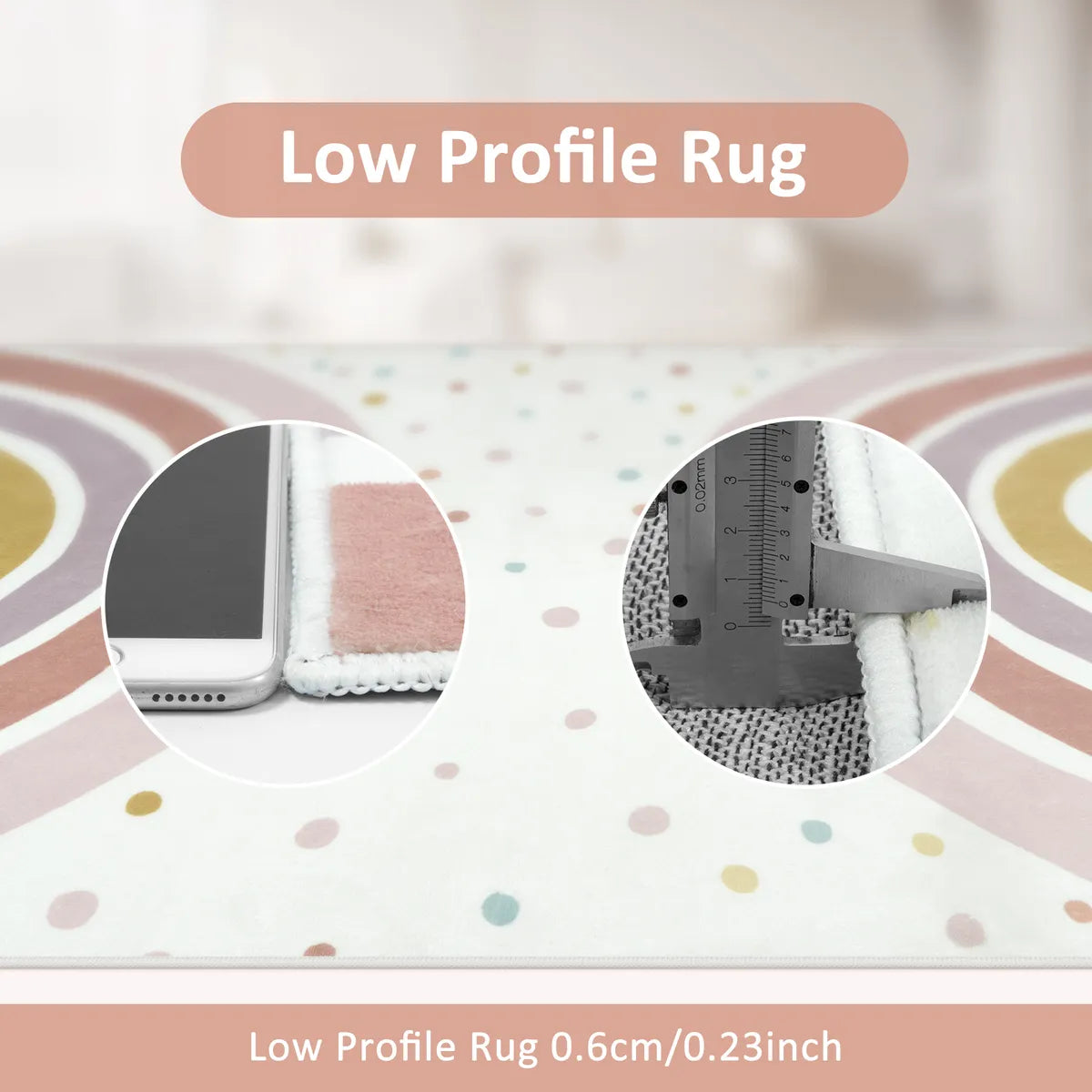 Tipou Washable Rainbow Morandi Kids Rug Area Rugs Lahome