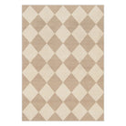 Varell Washable Modern Geometric Checkered Beige Rug Rugs Lahome