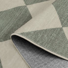 Varell Washable Modern Geometric Checkered Green Rug Rugs Lahome