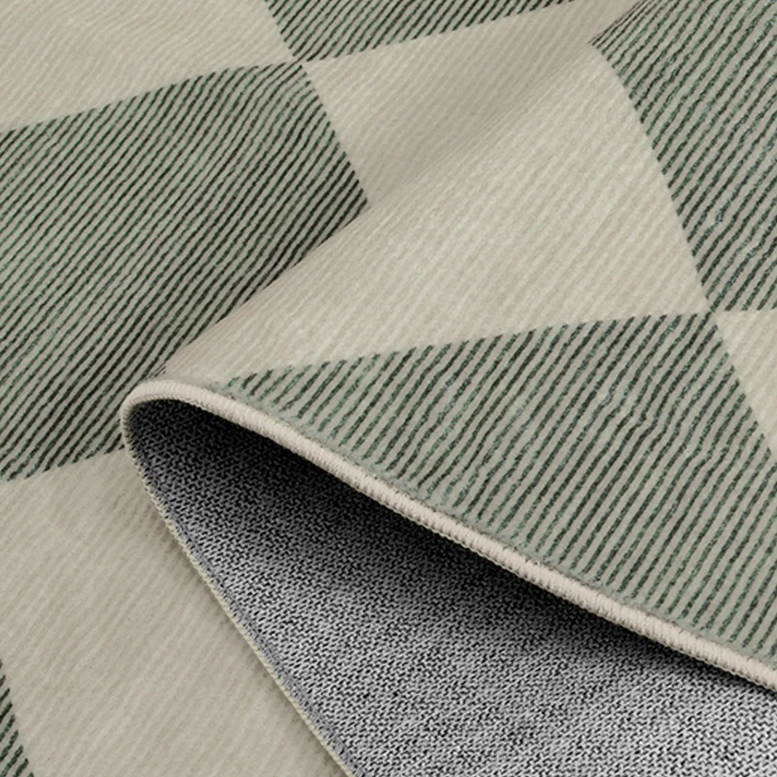 Varell Washable Modern Geometric Checkered Green Rug Rugs Lahome