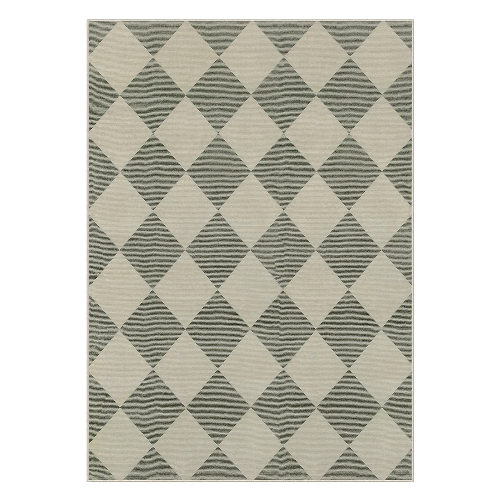 Varell Washable Modern Geometric Checkered Green Rug Rugs Lahome