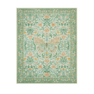 Verena Washable Vintage Floral Butterfly Light-Green Rug Area Rugs Lahome