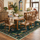 Villette Washable Modern Parisian Insect Green Rug Area Rugs Lahome