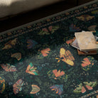 Villette Washable Vintage Botanical Insect Green Rug Area Rugs Lahome