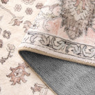 Aurelie Washable Vintage Boho Floral Pink Rug Area Rugs Lahome