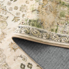 Aurelie Washable Vintage Boho Floral Green Rug Area Rugs Lahome