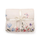 Virelle Washable Modern Blooming Floral Garden Beige Throw Blanket Blanket Lahome 50" x 60"