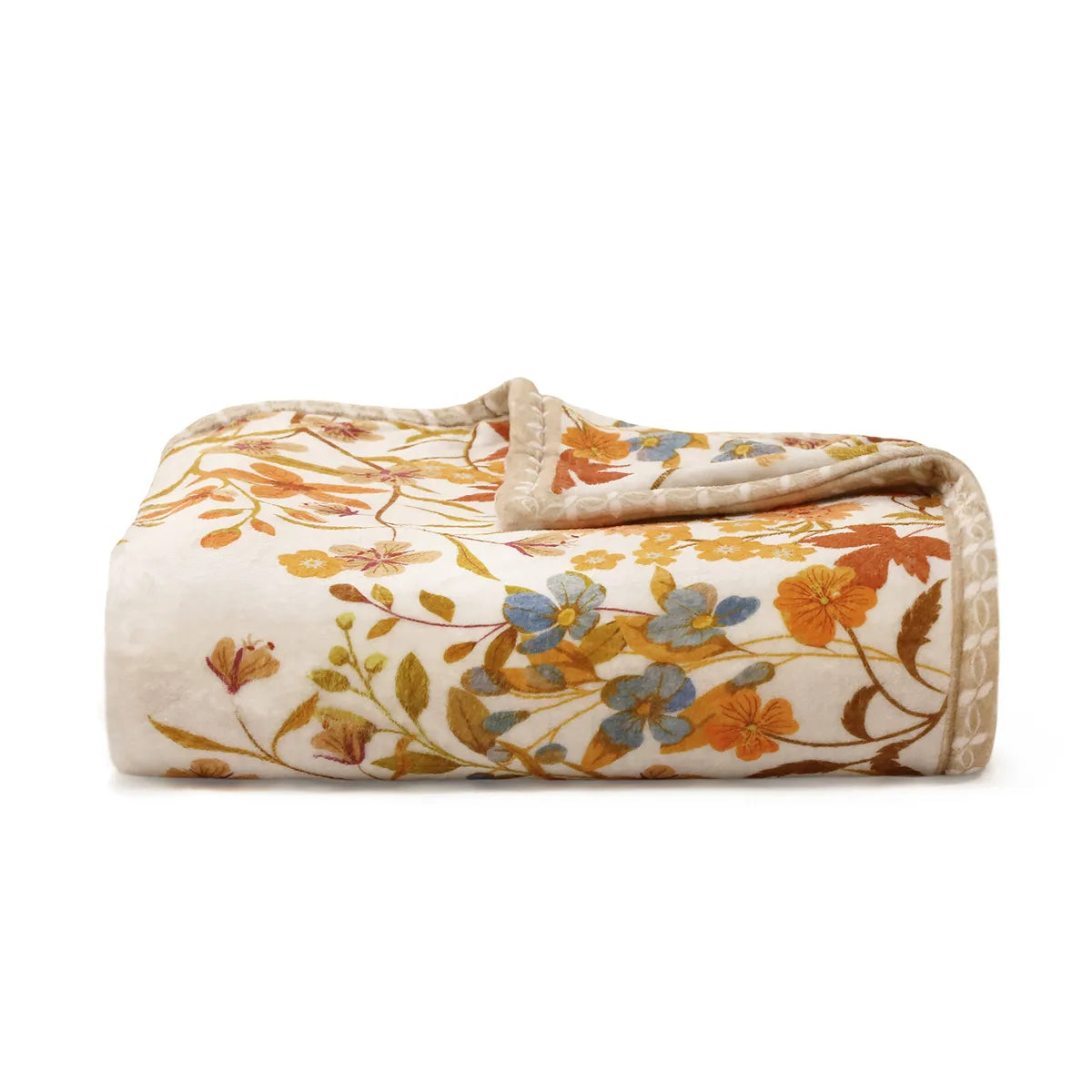 Virelle Washable Modern Blooming Floral Garden Yellow Throw Blanket Blanket Lahome