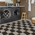 Colette Washable Checkered Easy Jute Black Indoor/Outdoor Rug Easy Jute Area Rug Lahome
