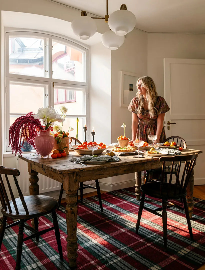 Lorne Christmas Washable Red Plaid Rug