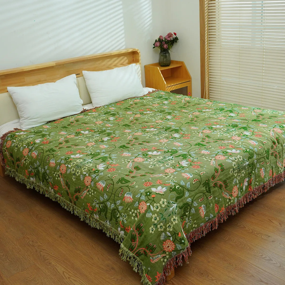 Lahome Mirette Washable Boho Breeze Woven Throw Bed Blanket Blanket Lahome