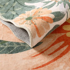 Ondine Washable Modern Botanical Floral Beige Rug Rugs Lahome