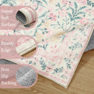 Sylvie Washable Boho Modern Parisian Garden Floral Pink Rug Area Rugs Lahome