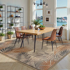 Liva Washable Tropical Palm Easy Jute Beige Indoor/Outdoor Rug Area Rugs Lahome