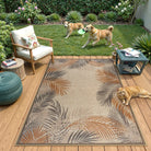 Liva Washable Tropical Palm Easy Jute Beige Indoor/Outdoor Rug Area Rugs Lahome 3' x 5'