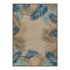Liva Washable Tropical Palm Easy Jute Teal Indoor/Outdoor Rug Area Rugs Lahome