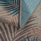 Liva Washable Tropical Palm Easy Jute Teal Indoor/Outdoor Rug Area Rugs Lahome