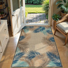 Liva Washable Tropical Palm Easy Jute Teal Indoor/Outdoor Rug Area Rugs Lahome