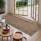 SUNDEREY Floral Easy Jute Rug,Area Rug Washable Bedroom Rug,Easy Jute Indoor Outdoor Carpet, Farmhouse Non Slip Khaki Floor Rug for Dining Room Office Entrance Kitchen Walmart Walmart