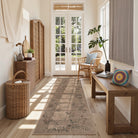 SUNDEREY Floral Easy Jute Rug,Area Rug Washable Bedroom Rug,Easy Jute Indoor Outdoor Carpet, Farmhouse Non Slip Khaki Floor Rug for Dining Room Office Entrance Kitchen Walmart Walmart