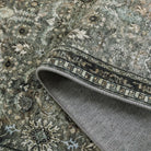 Mirae Washable Vintage Persian Dark Green Rug Area Rugs Lahome