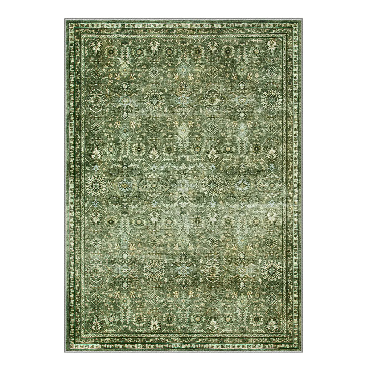 Mirae Washable Vintage Persian Moss Green Rug Area Rugs Lahome