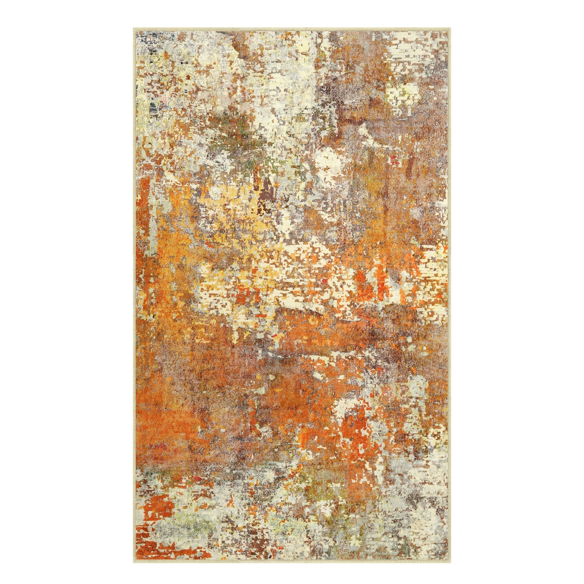 Modern Abstract Orange/Yellow Area Rug