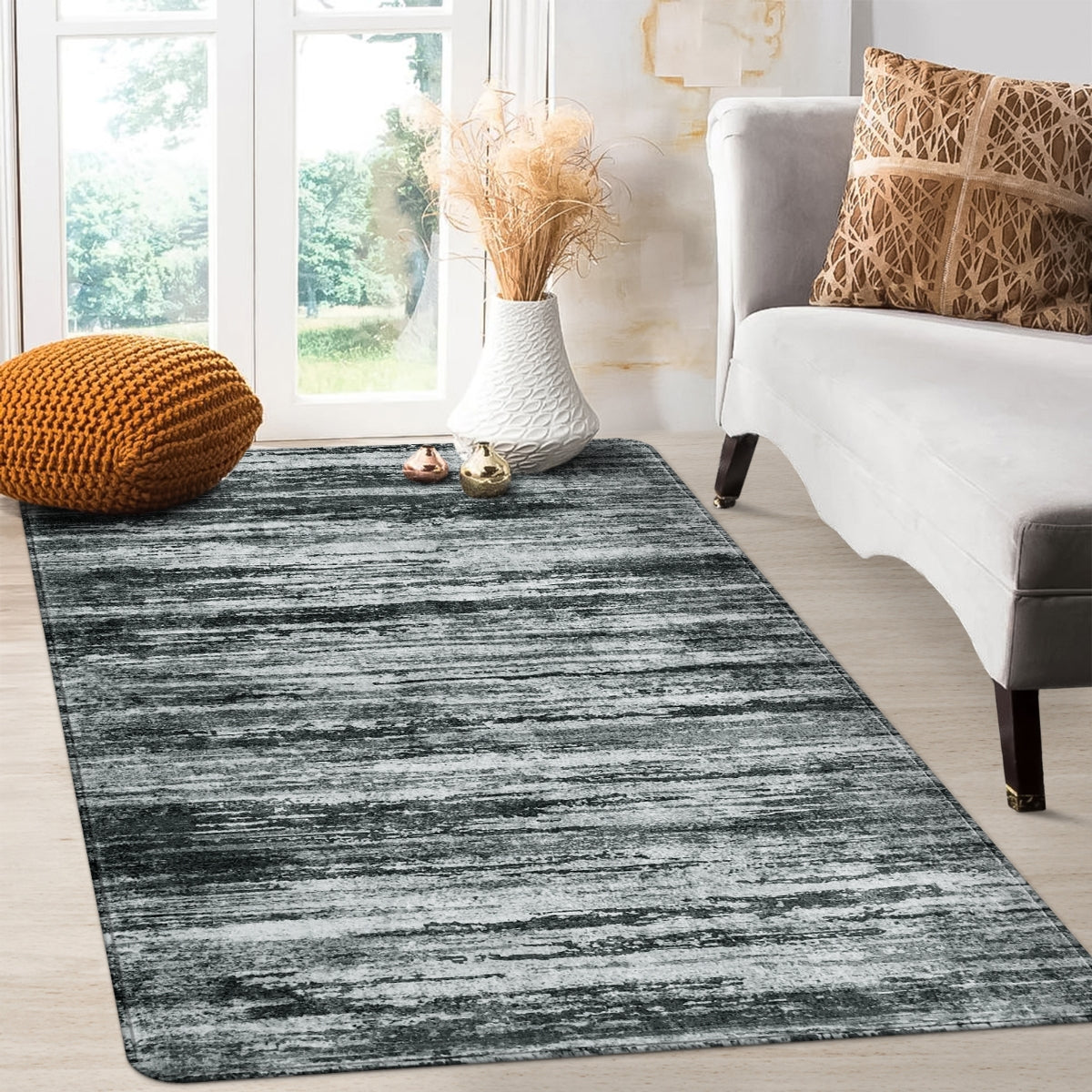 Nadia Modern Ombre Abstract Grey Area Rug