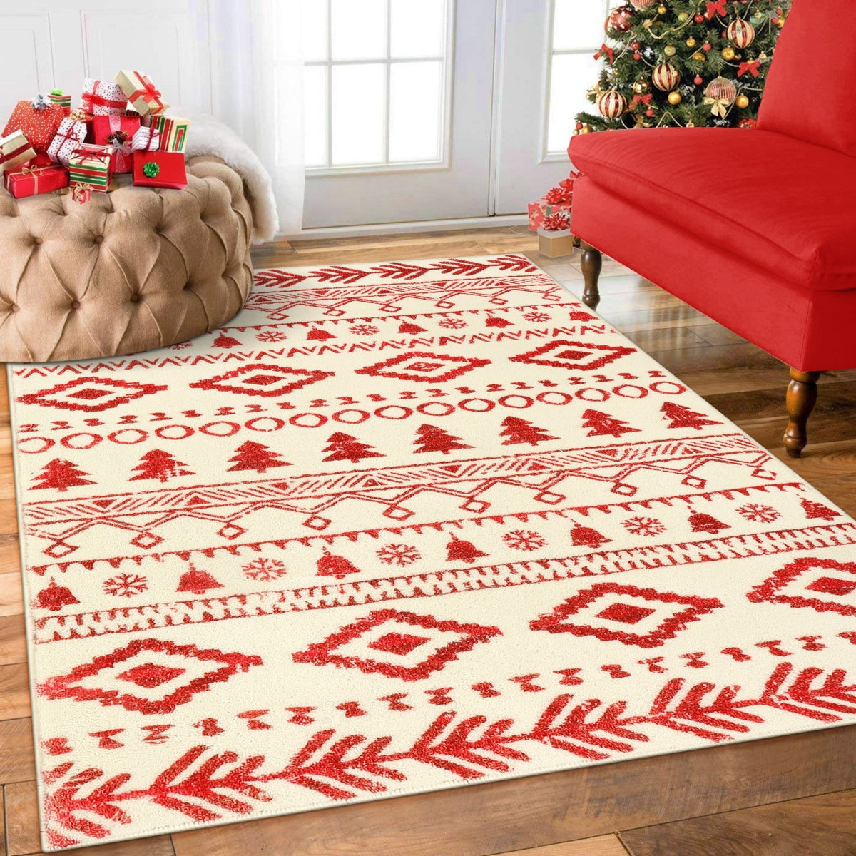 Modern Rustic Farmhouse Moroccan Tribal Style Rug