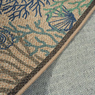 Nerea Washable Coastal Ocean Easy Jute Blue Indoor/Outdoor Rug Area Rugs Lahome