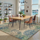 Nerea Washable Coastal Ocean Easy Jute Blue Indoor/Outdoor Rug Area Rugs Lahome