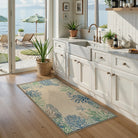 Nerea Washable Coastal Ocean Easy Jute Blue Indoor/Outdoor Rug Area Rugs Lahome