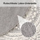 Nova Boho Mandala Stil Waschbarer Grauer Runder Teppich Area Rugs Lahome