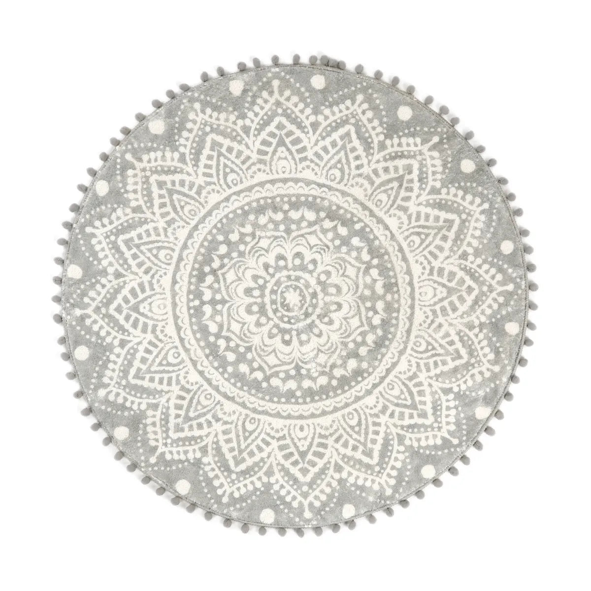 Nova Boho Mandala Stil Waschbarer Grauer Runder Teppich Area Rugs Lahome