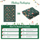 Ondule Christmas Washable Wreath Tree Plaid Ivory Green Rug Area Rugs Lahome