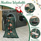 Ondule Christmas Washable Wreath Tree Plaid Ivory Green Rug Area Rugs Lahome