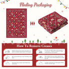 Ondule Christmas Washable Wreath Tree Plaid Ivory Red Rug Area Rugs Lahome