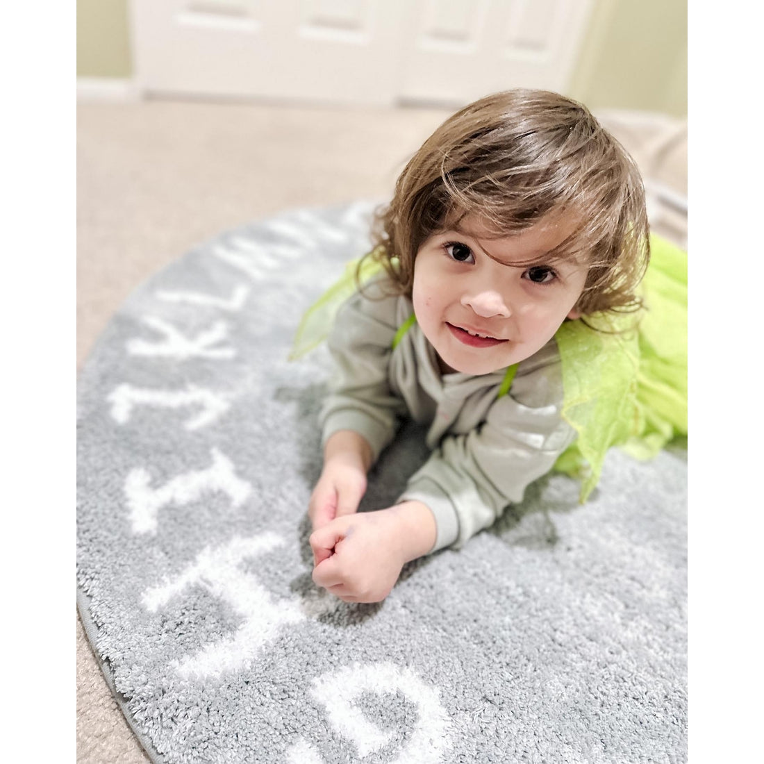 Washable NonSlip Round Kids Rug Round Alphabet Rug Lahome