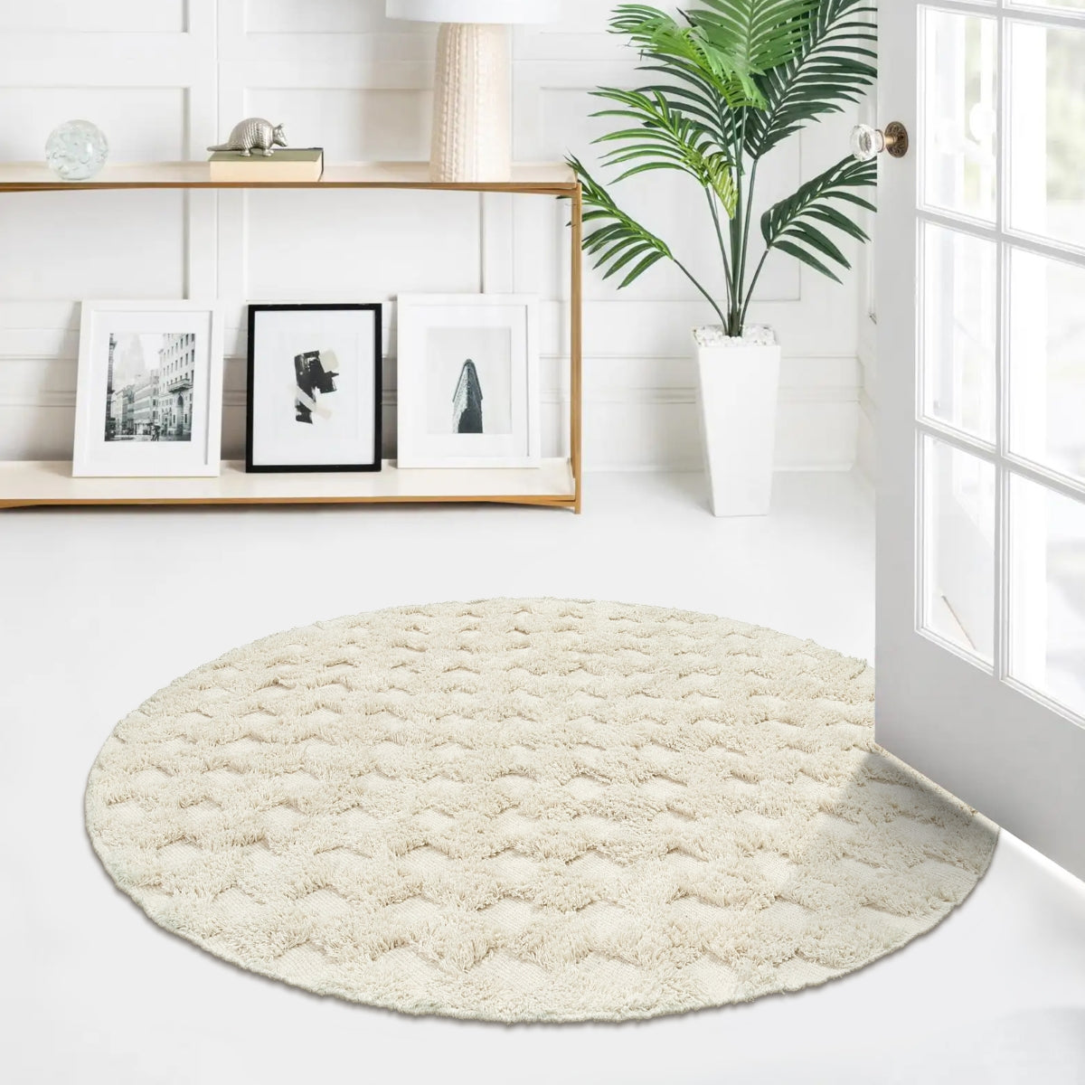 round Checkered rug
