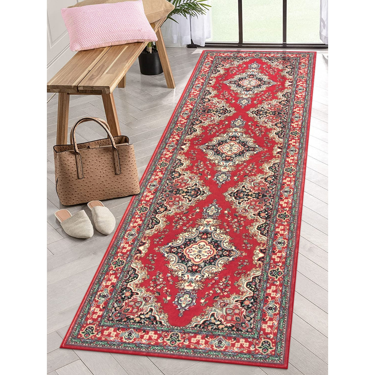 Royal Luxury Traditional Oriental Medallion Red Area Rug