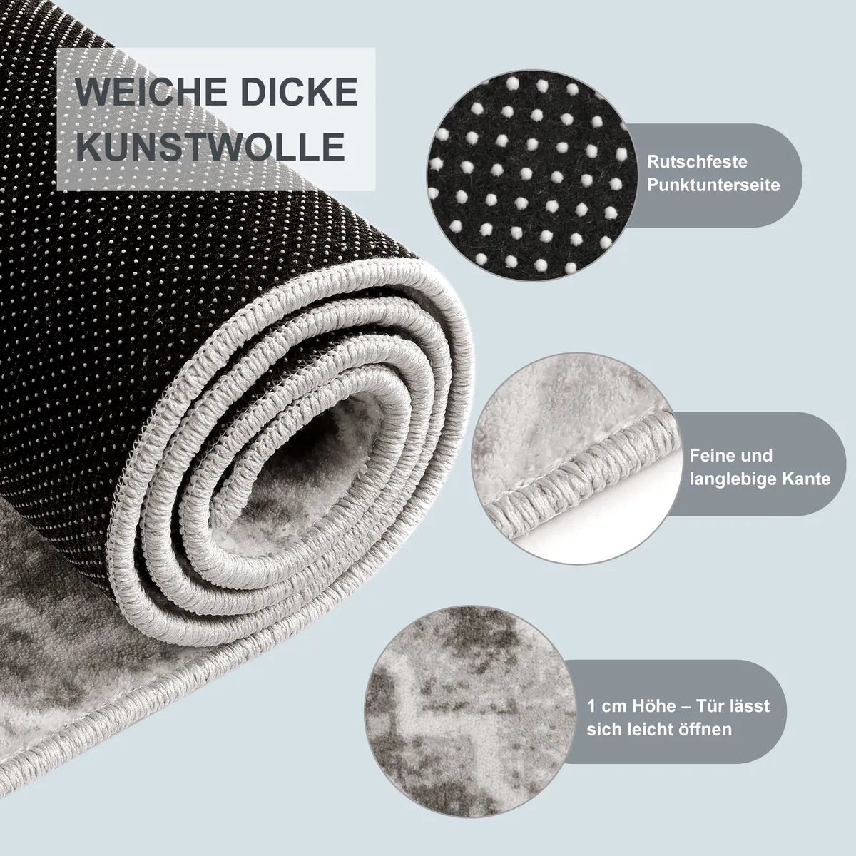 Sierra Moderner Stil Marokkanisches Muster Waschbarer Teppich in Grau Area Rugs Lahome