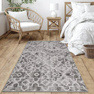 Sierra Moderner Stil Marokkanisches Muster Waschbarer Teppich in Grau Area Rugs Lahome
