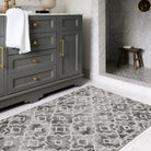 Sierra Moderner Stil Marokkanisches Muster Waschbarer Teppich in Grau Area Rugs Lahome