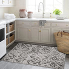 Sierra Moderner Stil Marokkanisches Muster Waschbarer Teppich in Grau Area Rugs Lahome 90 x 150 cm (Rechteckig)