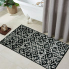 Sierra Moderner Stil Marokkanisches Muster Waschbarer Teppich in Schwarz Area Rugs Lahome