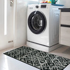 Sierra Moderner Stil Marokkanisches Muster Waschbarer Teppich in Schwarz Area Rugs Lahome 60 x 130 cm (Rechteckig)