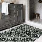 Sierra Moderner Stil Marokkanisches Muster Waschbarer Teppich in Schwarz Area Rugs Lahome