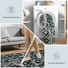 Sierra Moderner Stil Marokkanisches Muster Waschbarer Teppich in Schwarz Area Rugs Lahome