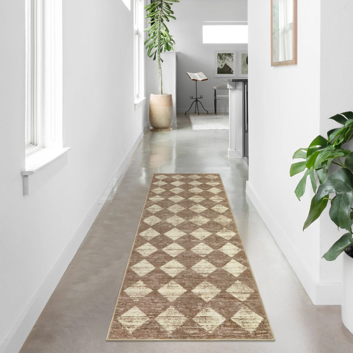 Lahome Moroccan Geometric Area Rug - 2x3 Small Beige Front Door Mat  Washable Kitchen Rug, Farmhouse Soft Non Slip Indoor Floor Throw Carpet for