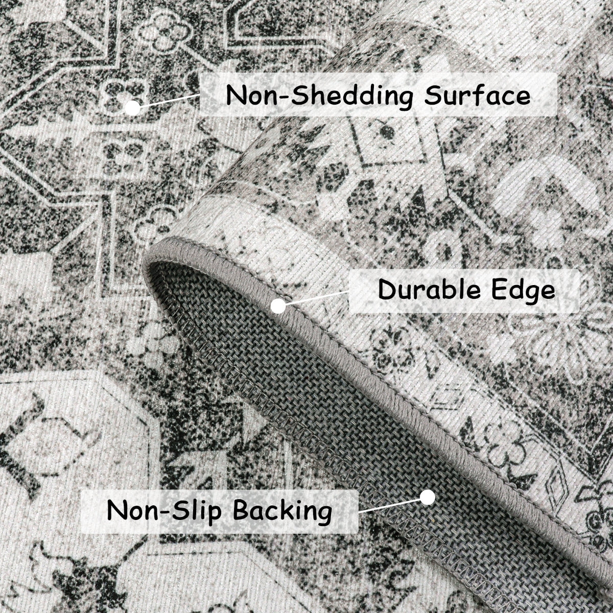 Ultra-Thin Washable Vintage Area Rug